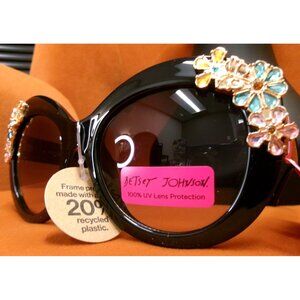 Betsey Johnson Oversized Floral Sunglasses w/ UV Protection